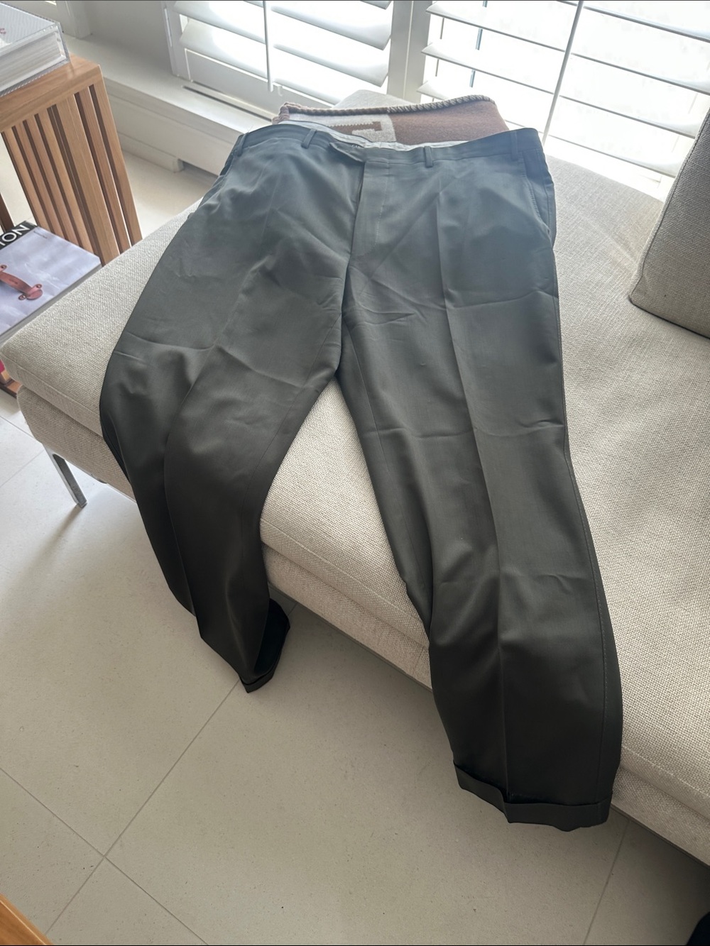 Canali Olive Green Dress Pants